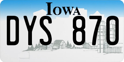 IA license plate DYS870