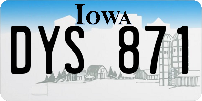 IA license plate DYS871