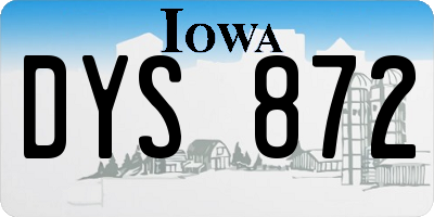 IA license plate DYS872