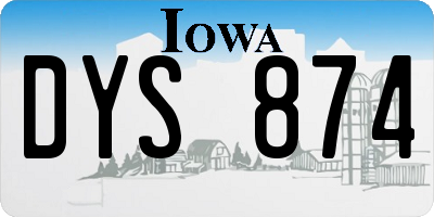 IA license plate DYS874