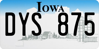 IA license plate DYS875