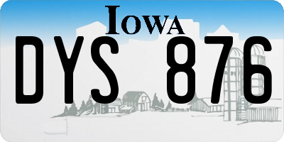 IA license plate DYS876