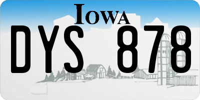 IA license plate DYS878