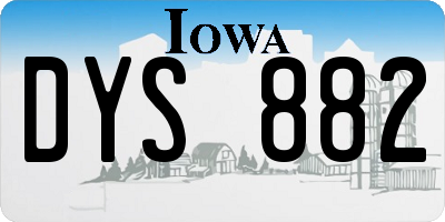 IA license plate DYS882