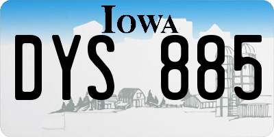 IA license plate DYS885