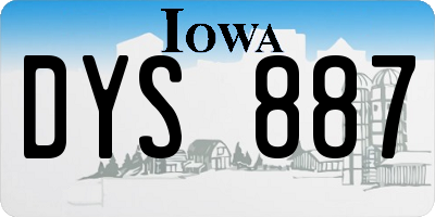 IA license plate DYS887