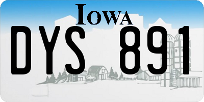 IA license plate DYS891