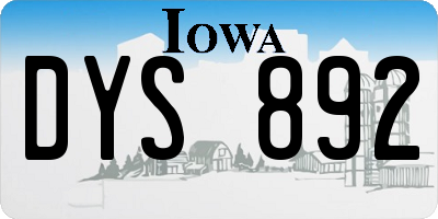 IA license plate DYS892