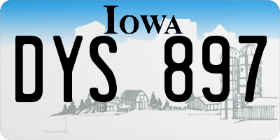 IA license plate DYS897