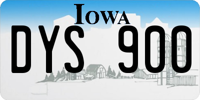 IA license plate DYS900