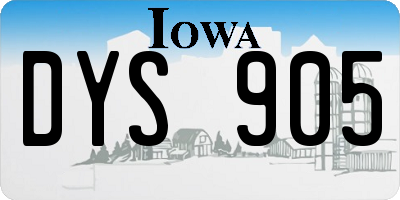 IA license plate DYS905