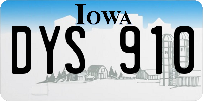 IA license plate DYS910