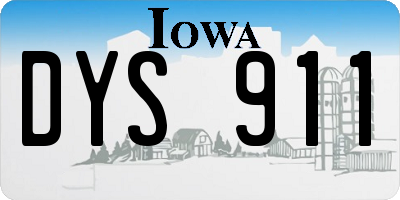 IA license plate DYS911