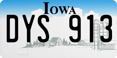 IA license plate DYS913