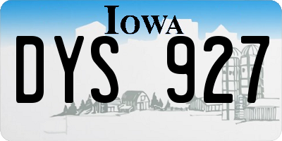 IA license plate DYS927