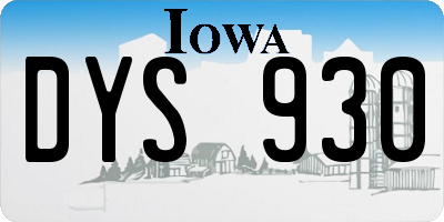IA license plate DYS930