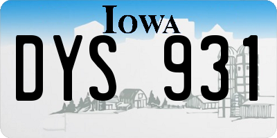 IA license plate DYS931