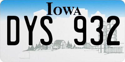 IA license plate DYS932