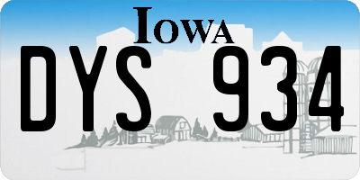 IA license plate DYS934