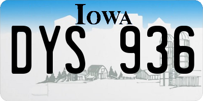 IA license plate DYS936