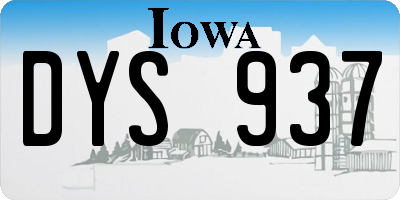 IA license plate DYS937