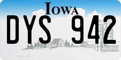 IA license plate DYS942