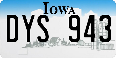 IA license plate DYS943