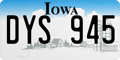 IA license plate DYS945