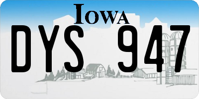 IA license plate DYS947