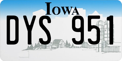IA license plate DYS951