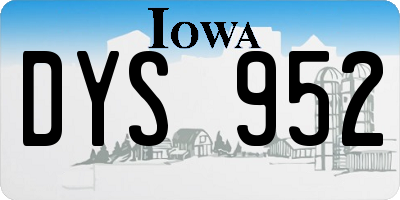 IA license plate DYS952