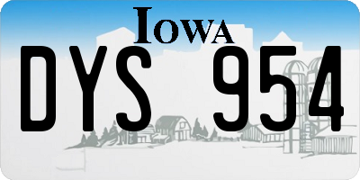 IA license plate DYS954