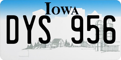 IA license plate DYS956