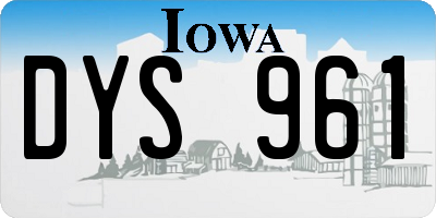 IA license plate DYS961