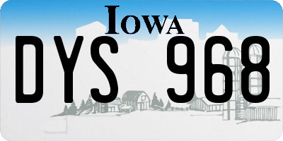 IA license plate DYS968