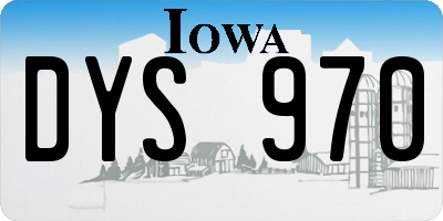 IA license plate DYS970