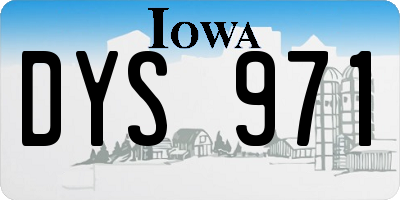 IA license plate DYS971