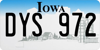 IA license plate DYS972