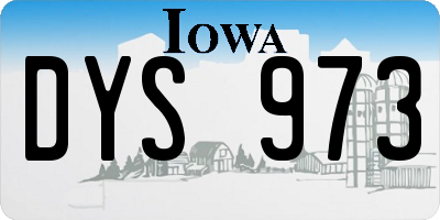 IA license plate DYS973