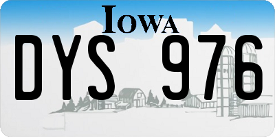 IA license plate DYS976
