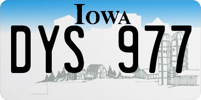 IA license plate DYS977