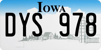 IA license plate DYS978