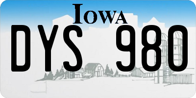 IA license plate DYS980