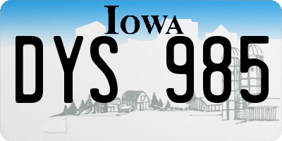 IA license plate DYS985