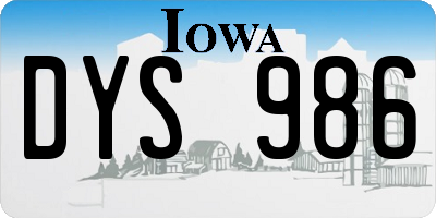 IA license plate DYS986
