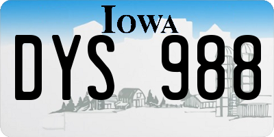 IA license plate DYS988