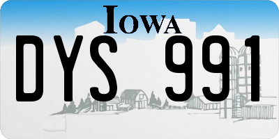 IA license plate DYS991