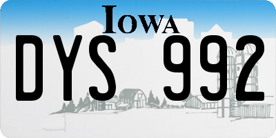IA license plate DYS992