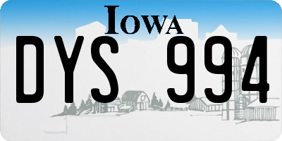 IA license plate DYS994