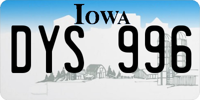 IA license plate DYS996